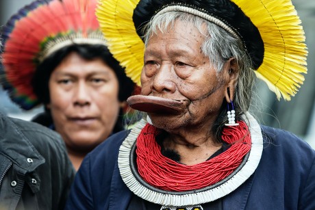 Raoni Metuktire Chief Indigenous Brazilian Kayapo Editorial Stock Photo