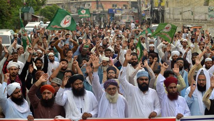 Pakistani Activists Sunni Tehreek Religious Group Editorial Stock Photo