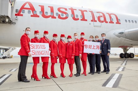 Crew Austrian Airlines First Resumed Passenger Editorial Stock Photo