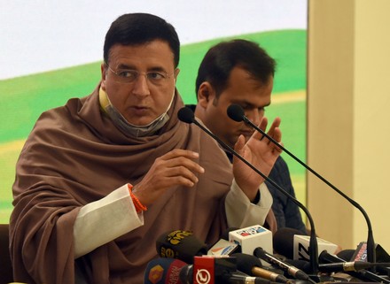 Congress Leader Randeep Singh Surjewala Addresses A Press Conference On