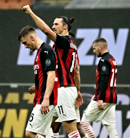 Zlatan Ibrahimovic Ac Milan Celebrates After Editorial Stock Photo