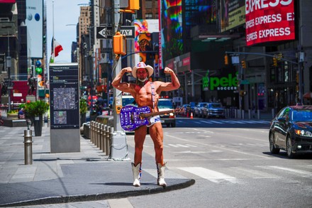 View Naked Cowboy Times Square During Editorial Stock Photo Stock