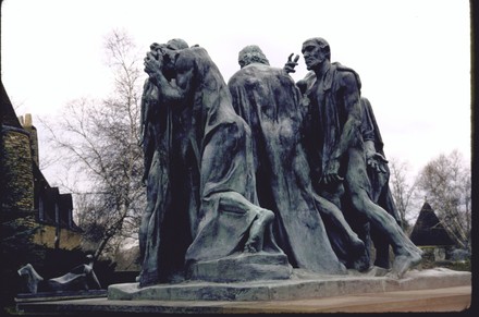 Burghers Calais Bronze Sculpture By Auguste Editorial Stock Photo