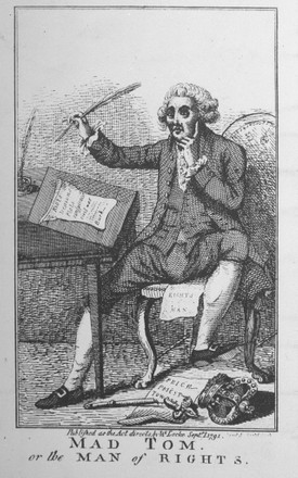 Caricature Englishamerican Author Humanitarian Thomas Paine Editorial