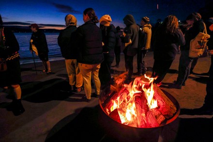 Swimmers Gather Before Annual Nude Winter Editorial Stock Photo Stock