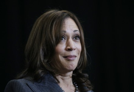 Vice President Kamala Harris Delivers Remarks Editorial Stock Photo