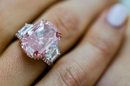 Vivid Pink Diamond Over Carats Editorial Stock Photo Stock Image