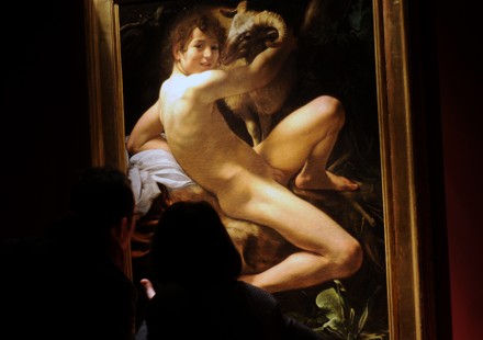 Caravaggios John Baptist Exhibition Celebrating Baroque Editorial Stock