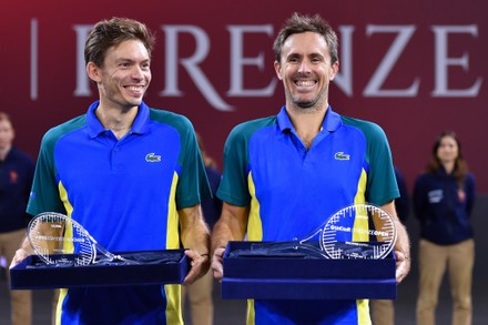 Nicolas Mahut Edouard Rogervasselin Pose Trophies Editorial Stock Photo