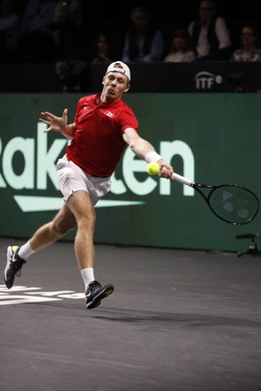 Canadas Denis Shapovalov Action Against German Editorial Stock Photo