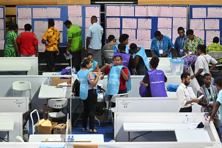 Election Office Staff Scrutineers Work Fijian Editorial Stock Photo