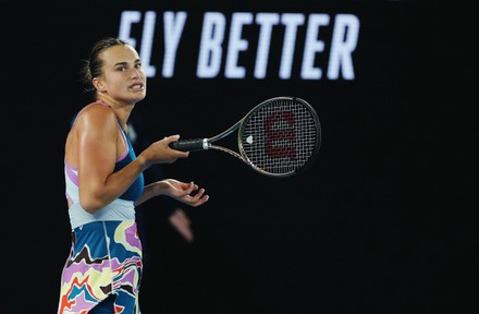 Aryna Sabalenka Belarus Reacts During Womens Editorial Stock Photo