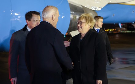 Us President Joe Biden Welcomed By Editorial Stock Photo Stock Image