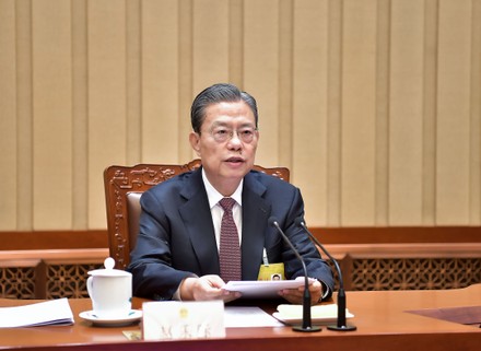 Zhao Leji Newly Elected Chairman Standing Editorial Stock Photo Stock