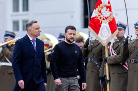 Polands President Andrzej Duda Ukrainian President Editorial Stock