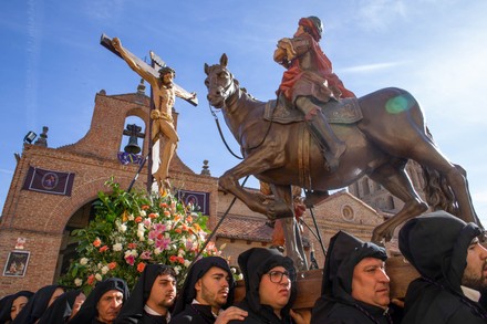 Penitents Members Brotherhood Nuestro Padre Nazareno Editorial Stock