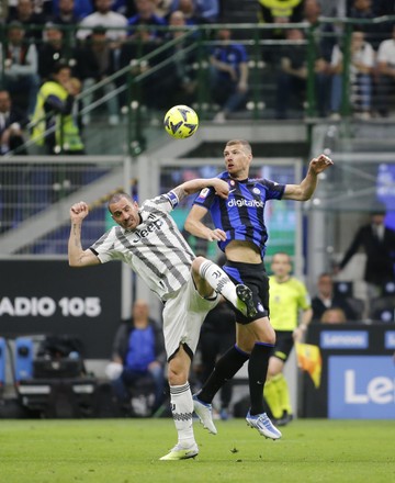 Edin Dzeko Fc Internazionale Leonardo Bonucci Editorial Stock Photo