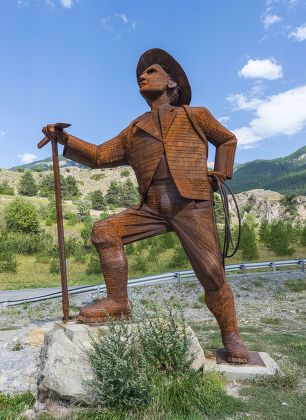 Metal Statue British Mountaineer Edward Whymper Editorial Stock Photo