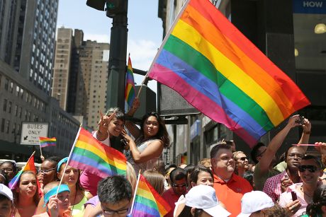 Gay Pride Parade Marches Down Fifth Editorial Stock Photo Stock Image