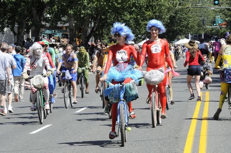 Body Painted Naked Cyclists Take Streets Editorial Stock Photo Stock