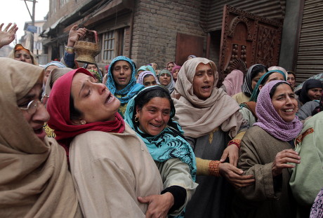 Kashmiri Muslim Women Wail During Funeral Editorial Stock Photo Stock