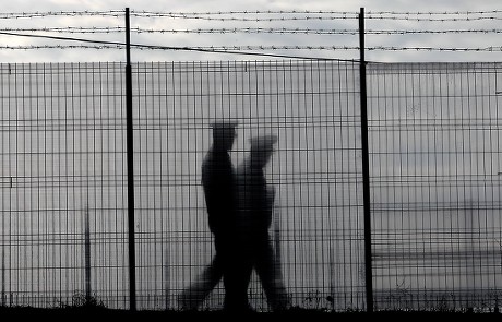 Romanian Border Policemen Patrol Along Railway Editorial Stock Photo