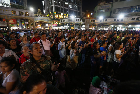 Filipino Catholic Devotees Raise Their Hands Editorial Stock Photo