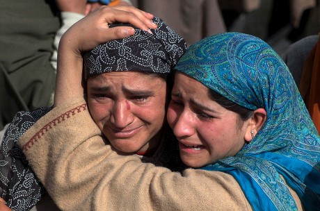 Kashmiri Muslim Village Women Wail During Editorial Stock Photo Stock