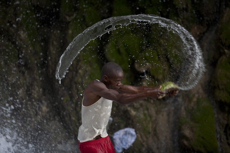 Haitian Pilgrims Participate Saut Deau Vodoo Editorial Stock Photo