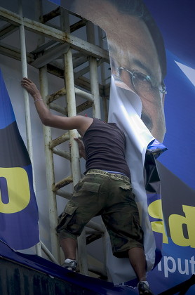 Supporter Honduran Ousted President Manuel Zelaya Editorial Stock Photo