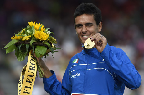 Mens Marathon Winner Daniele Meucci Cheers Editorial Stock Photo