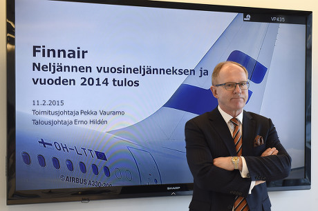 Finnair Ceo Pekka Vauramo Talks Media Editorial Stock Photo Stock