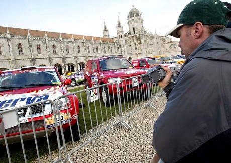 Man Filming Cars Parked Parking Lisbondakar Editorial Stock Photo