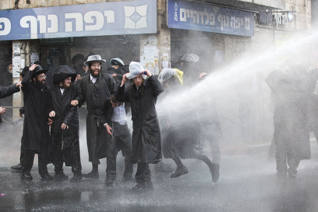 Israeli Police Use Water Cannon Disperse Editorial Stock Photo Stock