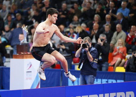 Dimitrij Ovtcharov Germany Celebrates After Beating Editorial Stock