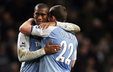 Sylvain Distin Richard Dunne Manchester City Editorial Stock Photo