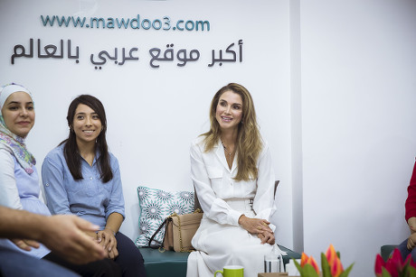 Her Majesty Queen Rania Visited Offices Editorial Stock Photo Stock