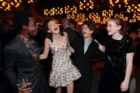 Caleb Mclaughlin Millie Bobby Brown Gaten Editorial Stock Photo Stock