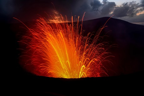 Eruption Volcanic Eruption Volcano Yasur Tanna Editorial Stock Photo