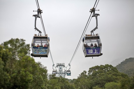 Cable Cars Carrying Tourists Arrive Depart Editorial Stock Photo