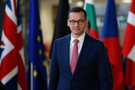 Polish Prime Minister Mateusz Morawiecki Arrives Editorial Stock Photo