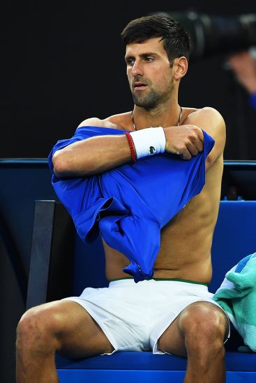 Novak Djokovic Serbia Changes His Shirt Editorial Stock Photo Stock