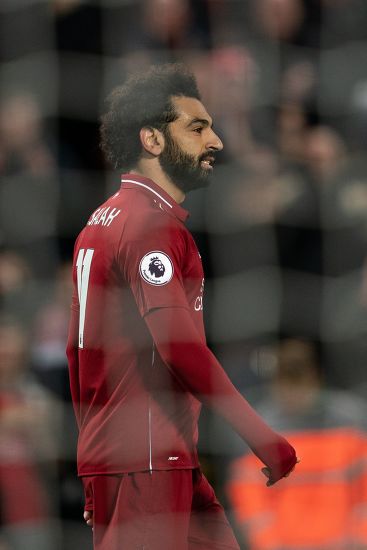 Liverpools Mohamed Salah Celebrates Scoring His Editorial Stock Photo