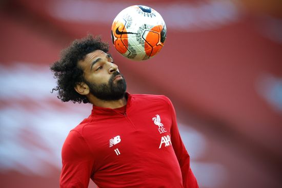 Liverpools Mohamed Salah Warms Prior English Editorial Stock Photo