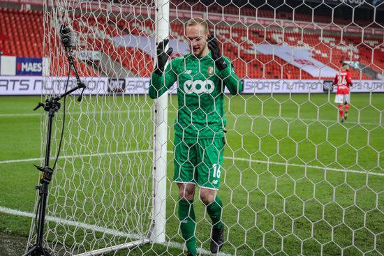 Standards Goalkeeper Arnaud Bodart Reacts During Editorial Stock Photo