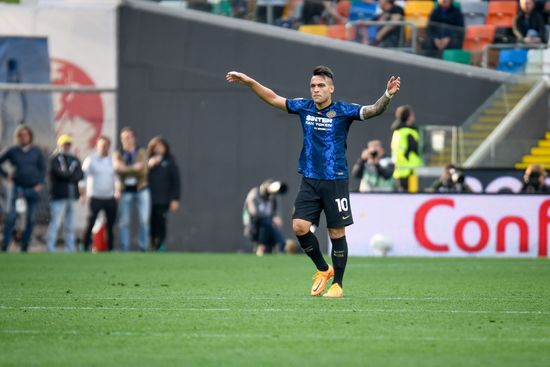 Inters Lautaro Martinez Celebrates After Scoring Editorial Stock Photo