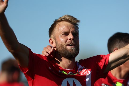 Christian Gytkjaer Ac Monza Celebrates After Editorial Stock Photo