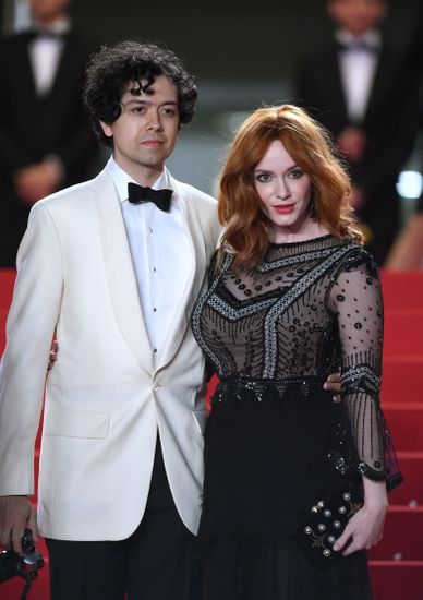 Christina Hendricks Husband Geoffrey Arend Arriving Editorial Stock