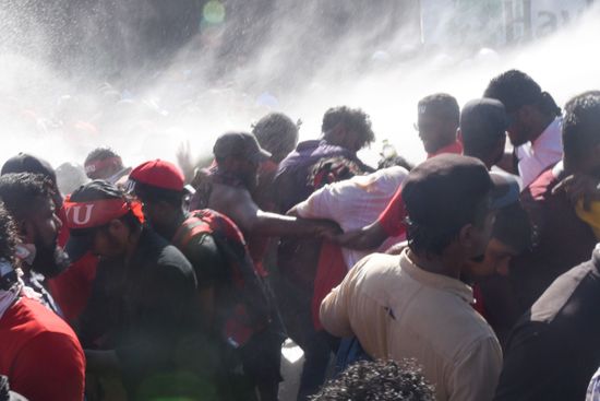 Police Use Teargas Water Canon Disperse Editorial Stock Photo Stock