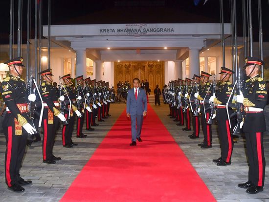 Indonesias President Joko Widodo Arrives Attend Editorial Stock Photo